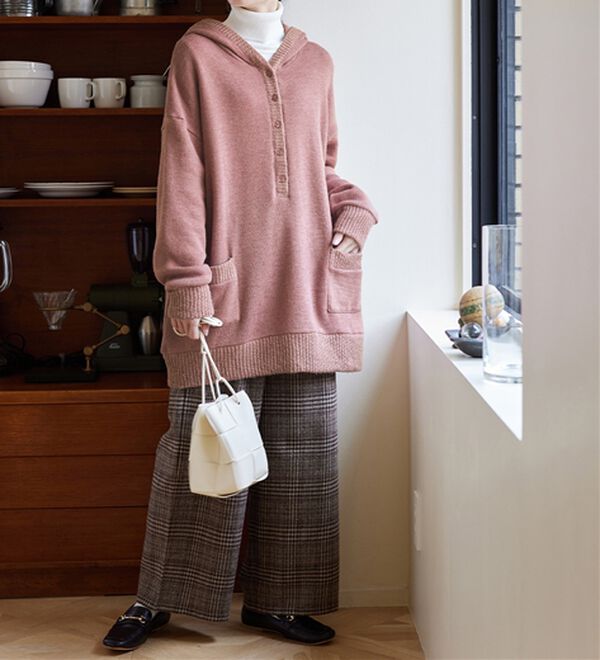 Viola e Viola（ヴィオラ エ ヴィオラ）の「ゆるストレートチェックパンツ（ワイドパンツ・ガウチョ）」｜詳細画像