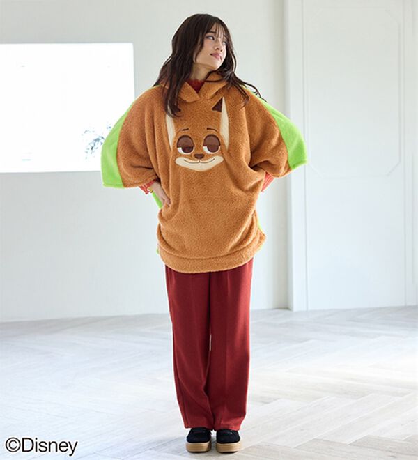 BELLUNA（ベルーナ）の「＜Ｄｉｓｎｅｙ＞【ズートピア（ニック）】両面ボアポンチョ（パジャマ・ルームウェア）」｜詳細画像