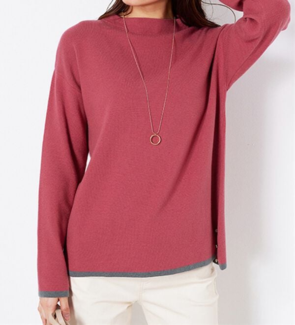 BELLUNA（ベルーナ）の「金ボタン使い配色ニットプルオーバー（ニット・セーター）」｜詳細画像