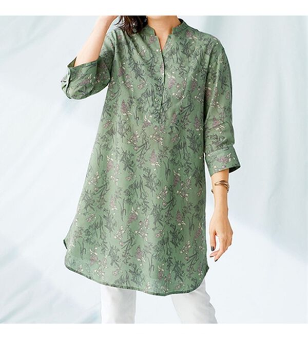 BELLUNA（ベルーナ）の「コットンリネンプリントチュニック（チュニック）」｜詳細画像