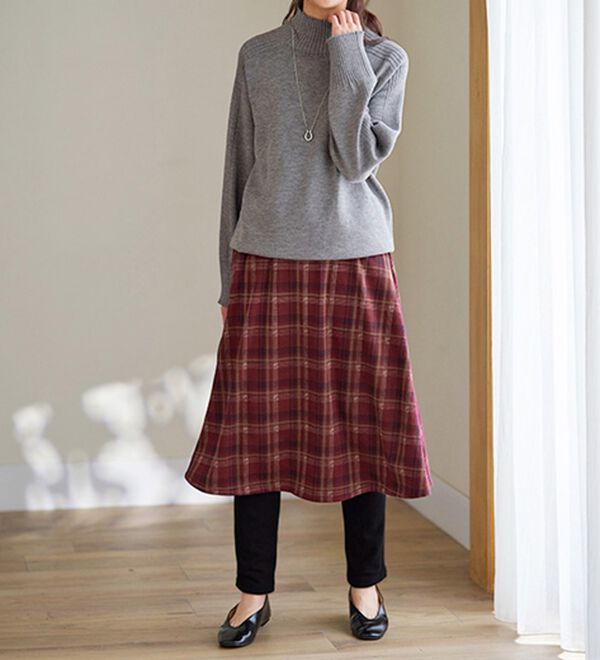 BELLUNA（ベルーナ）の「まるではく毛布！静電防止付レギンス付スカート（フルレングスパンツ）」｜詳細画像