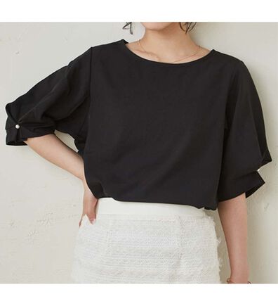 RANAN（ラナン）の「ひんやり！袖タックデザインきれい見えブラウス（ブラウス）」