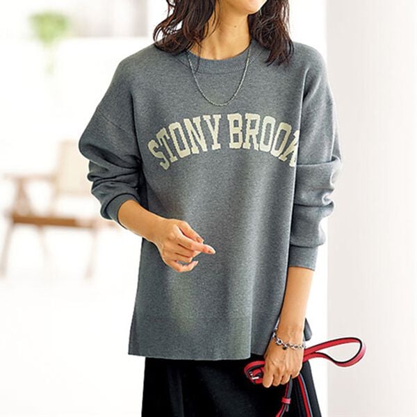 BELLUNA（ベルーナ）の「ジャカードニット素材ロゴプルオーバー（ニット・セーター）」｜詳細画像