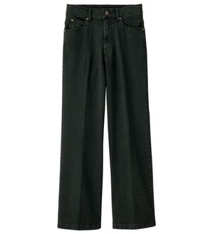 RANAN（ラナン）の「きれい見えストレッチワイドデニム（フルレングスパンツ）」｜ブラック