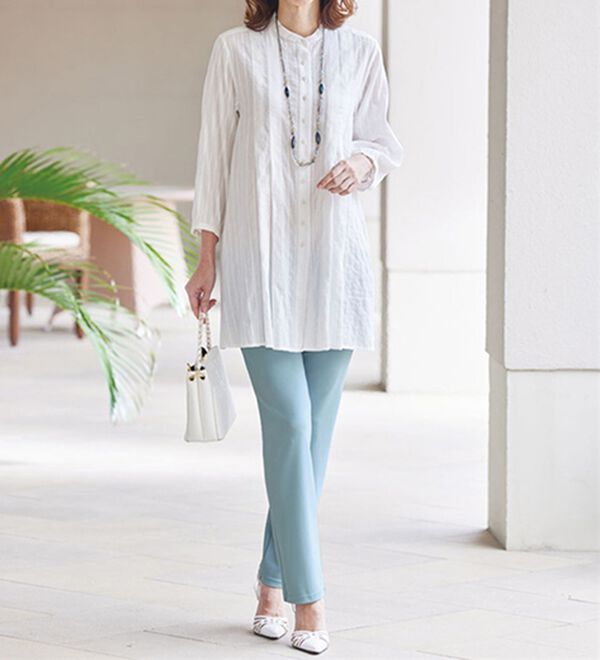 BELLUNA（ベルーナ）の「日本製ハイテンションストレートパンツ（フルレングスパンツ）」｜詳細画像