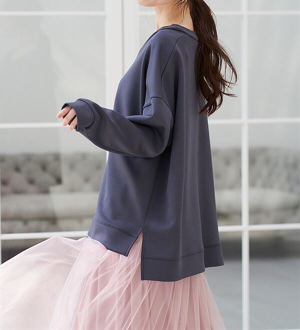 RANAN（ラナン）の「＜ＨＳ＞編立衿ポイントきれいめスウェット（カットソー）」｜詳細画像