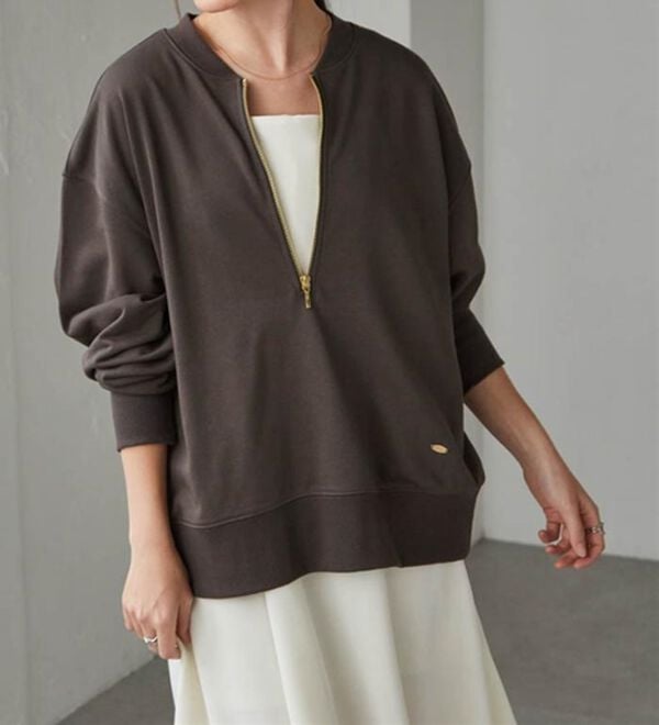 RANAN（ラナン）の「フロントハーフジップスウェット（トレーナー・スウェット）」｜詳細画像