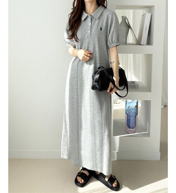 GeeRA（ジーラ）の「【Ｕ．Ｓ．ＰＯＬＯＡＳＳＮ】ポロ衿ワンピ―ス（その他ワンピース）」｜詳細画像