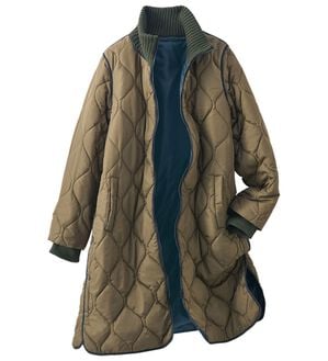 BELLUNA（ベルーナ）の「衿リブ使い配色中わたキルティングコート（ロングコート）」｜詳細画像