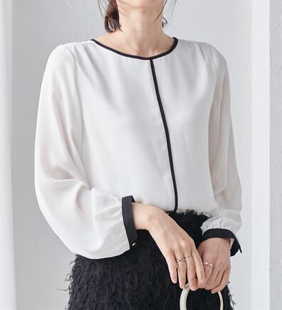 RANAN（ラナン）の「配色ディテールインナー付長袖ブラウス（ブラウス）」