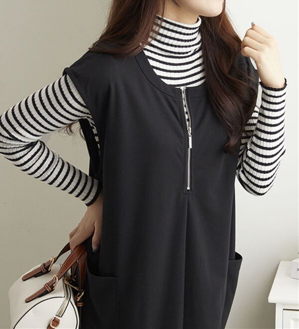 Viola e Viola（ヴィオラ エ ヴィオラ）の「なめらかポンチ　Iラインジャンスカ（ジャンパースカート）」｜詳細画像