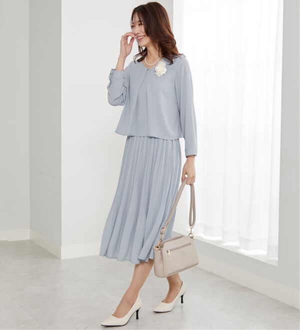 BELLUNA（ベルーナ）の「＜セレモニースタイル＞プリーツデザインワンピ―ス（フォーマルワンピース）」｜詳細画像