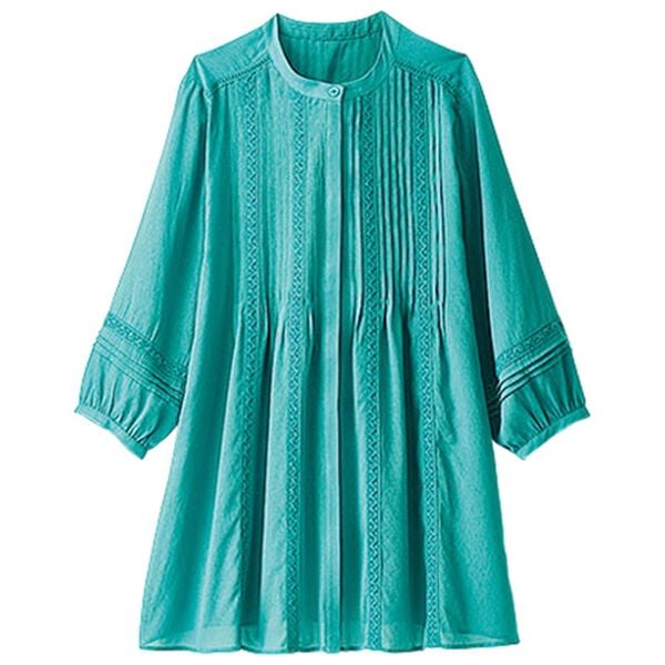 BELLUNA（ベルーナ）の「シアー素材レースピンタックシャツチュニック（チュニック）」｜詳細画像