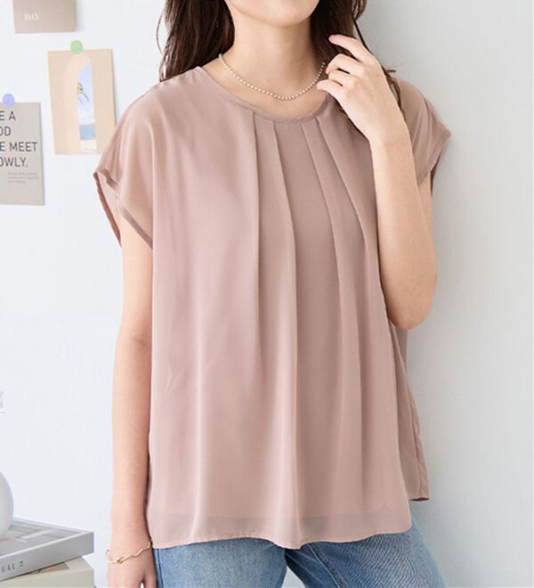 alotta（アロッタ）の「【接触冷感】機能付インナーシフォンブラウス（ブラウス）」｜詳細画像