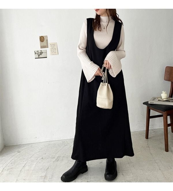 GeeRA（ジーラ）の「楽ちん！ストレッチ前後２ＷＡＹジャンパースカート（ジャンパースカート）」｜詳細画像