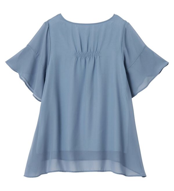 GeeRA（ジーラ）の「【接触冷感】異素材シフォンレイヤードチュニック（チュニック）」｜詳細画像