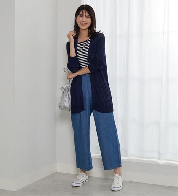 BELLUNA（ベルーナ）の「【店舗・ネット限定】リブ使いボタンデザインカーディガン（ニットカーディガン）」｜詳細画像