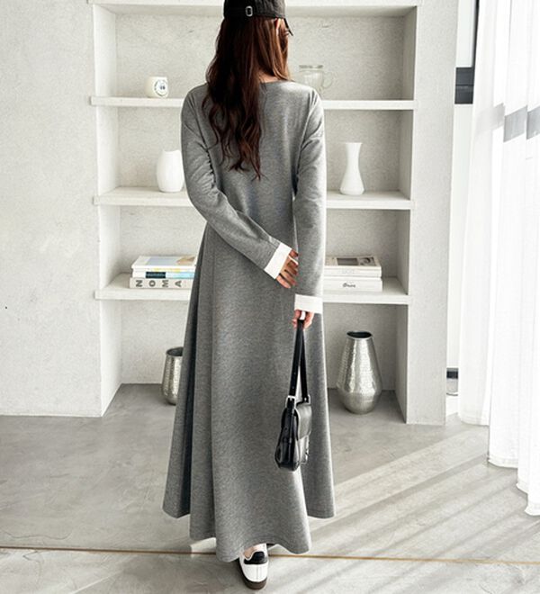 GeeRA（ジーラ）の「【U.S.POLOASSN】レイヤード風ヘンリーネックワンピース（カットソーワンピース）」｜詳細画像