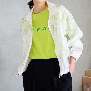 RANAN（ラナン）の「プリントロゴＴシャツ（カットソー）」｜グリーン&times;グリーン(クリーム)