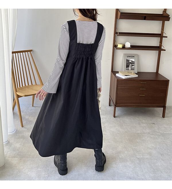 GeeRA（ジーラ）の「スクエアネックフレアージャンパースカート（ジャンパースカート）」｜詳細画像