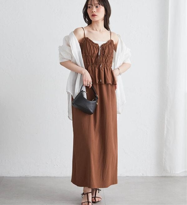 RANAN（ラナン）の「リボンギャザーペプラムナローワンピ（その他ワンピース）」｜詳細画像