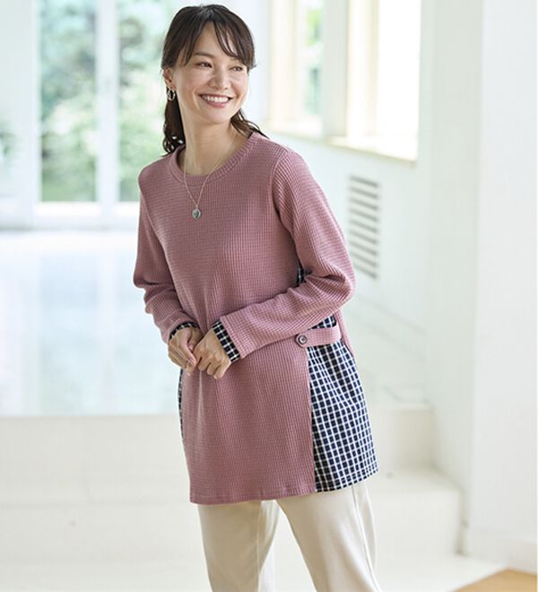 BELLUNA（ベルーナ）の「異素材重ね着風チュニック（チュニック）」｜詳細画像