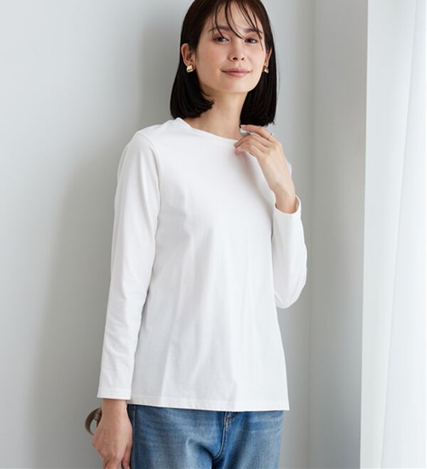 BELLUNA（ベルーナ）の「綿１００％大人顔サマ見えプルオーバー（カットソー）」｜詳細画像