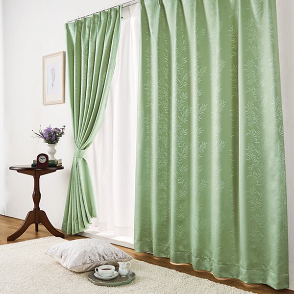 「簡単！素敵にコーディネート遮光＆機能レースカーテン「リーフ」（ドレープカーテン）」｜詳細画像