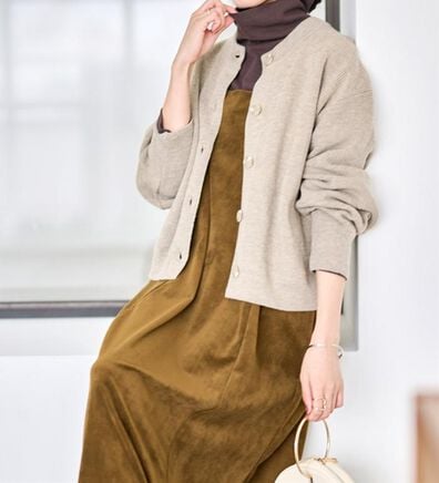 RANAN（ラナン）の「畦ニットカーデ&times;ベロアキャミワンピ（ロングワンピース）」