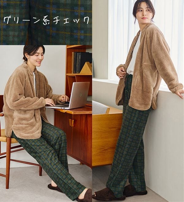 LAVIENNE（ラヴィエンヌ）の「肌側綿１００％あったかフリースボトム（その他パンツ）」｜詳細画像