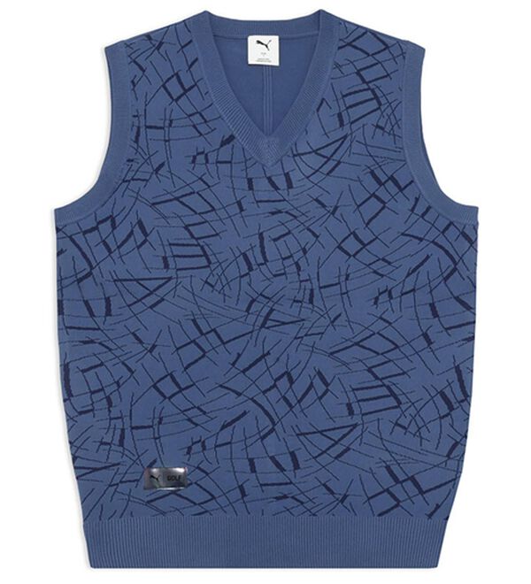 「ＰＭ）メンズ　ゴルフ　シャドウキャット　ニット　ベスト（メンズポロシャツ）」｜ダークインディゴ
