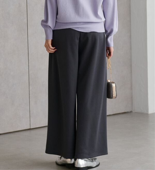 RANAN（ラナン）の「柔らかあったか！裏起毛ロングフレアガウチョパンツ（フルレングスパンツ）」｜詳細画像