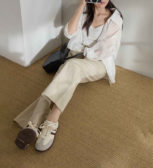CHAN ME（チャンミ）の「ツーストラップコットンワイドパンツ（ワイドパンツ・ガウチョ）」｜詳細画像
