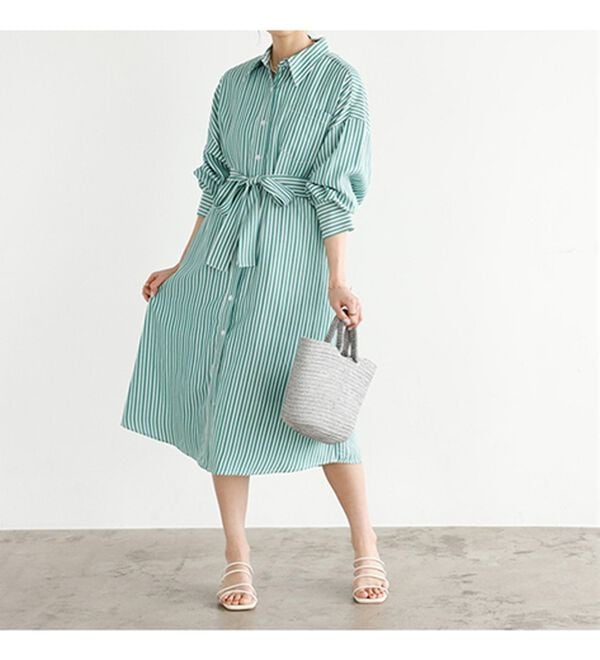 GeeRA（ジーラ）の「ミディ丈シャツワンピース（シャツワンピース）」｜詳細画像