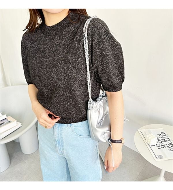 GeeRA（ジーラ）の「ラメパフスリーブニット（ニット・セーター）」｜詳細画像