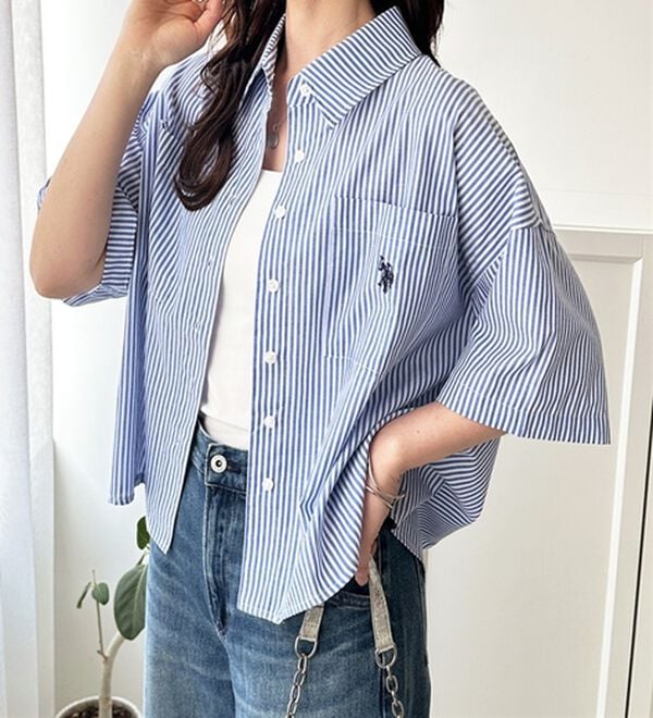 GeeRA（ジーラ）の「【ＵＳ．ＰＯＬＯ．ＡＳＳＮ】オーバーサイズ半袖シャツ（シャツ）」｜詳細画像