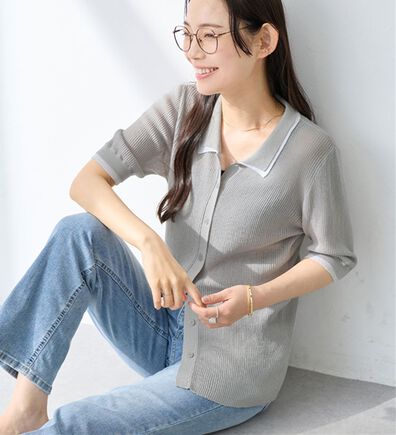 Viola e Viola（ヴィオラ エ ヴィオラ）の「アソートシアーリブニットポロシャツ（ポロシャツ）」