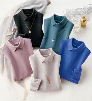 ルフラン（ルフラン）の「柔らかコットン衿付プルオーバー（カットソー）」｜詳細画像