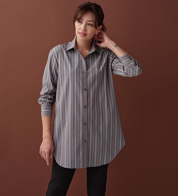 BELLUNA（ベルーナ）の「＜ＳＯＬＯＴＥＸ（Ｒ）＞ストレッチビッグシャツ（シャツ）」｜詳細画像