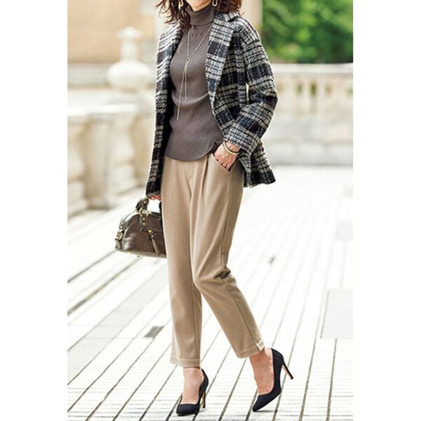 BELLUNA（ベルーナ）の「ウール見えストレッチすっきりパンツ（フルレングスパンツ）」｜詳細画像