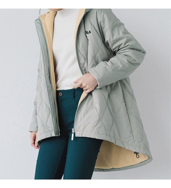 RANAN（ラナン）の「＜ＦＩＬＡ＞裏ボアフリースキルトコート（ハーフコート）」｜詳細画像