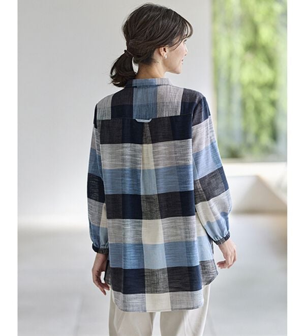 BELLUNA（ベルーナ）の「そのままお出かけ！スラブ素材かっぽうチュニック（チュニック）」｜詳細画像