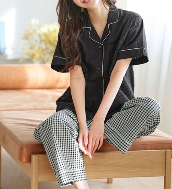 半袖＋ロングパンツ】綿100％サッカーシャツパジャマ - ベルーナ