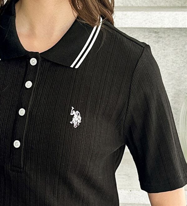 GeeRA（ジーラ）の「【ＵＳ．ＰＯＬＯ．ＡＳＳＮ】ランダムリブポロシャツ（カットソー）」｜詳細画像