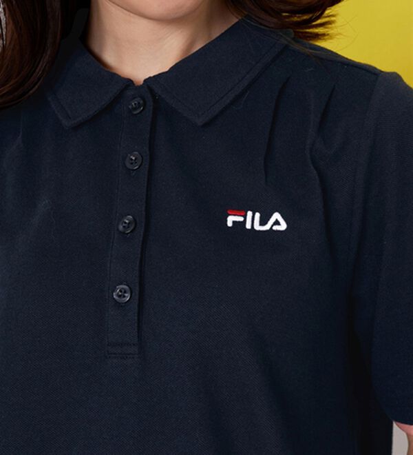 BELLUNA（ベルーナ）の「＜ＦＩＬＡ＞ひんやり！タック使い配色ポロチュニック（ポロシャツ）」｜詳細画像