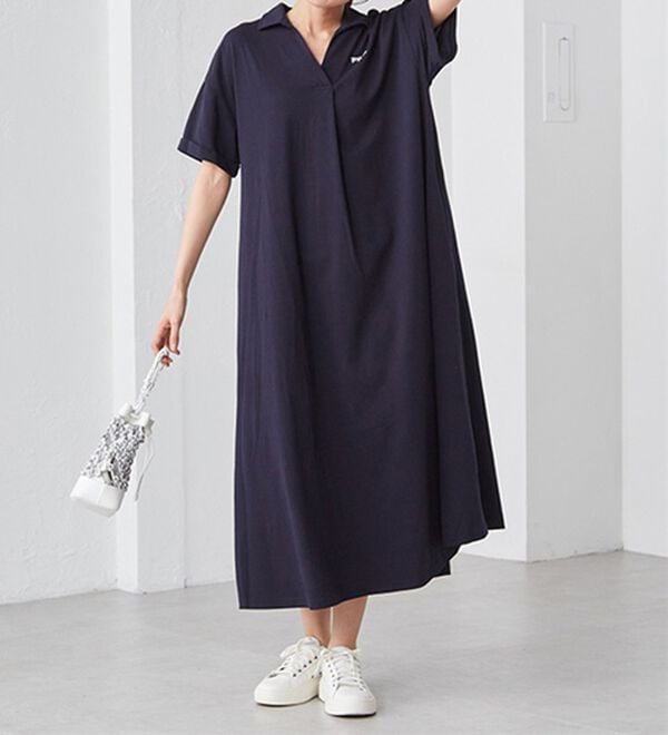 RANAN（ラナン）の「＜ＦＩＬＡ＞ゆったりフレアーポロワンピース（その他ワンピース）」｜詳細画像