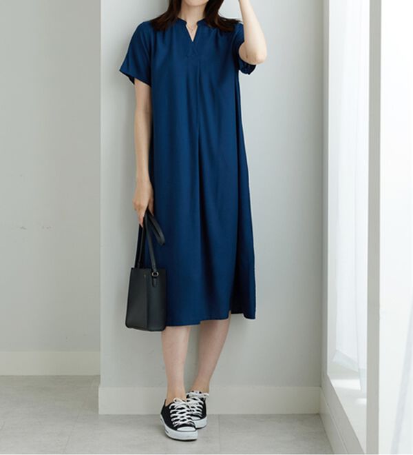 BELLUNA（ベルーナ）の「レーヨン素材スキッパーデザインワンピース（その他ワンピース）」｜詳細画像