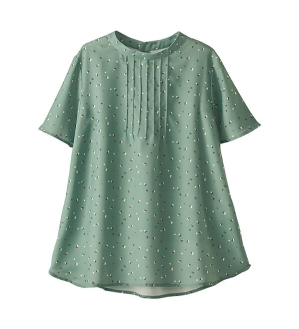 BELLUNA（ベルーナ）の「小紋柄タック使い袖フレアーブラウス（ブラウス）」｜詳細画像