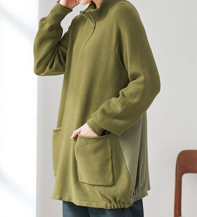 BELLUNA（ベルーナ）の「異素材使いハーフジップニット（ニット・セーター）」