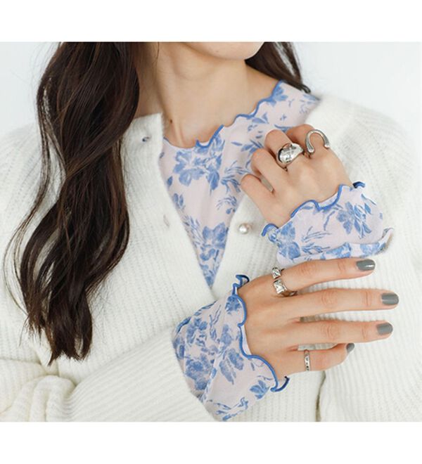 GeeRA（ジーラ）の「前後２ＷＡＹ花柄シアートップス（カットソー）」｜詳細画像